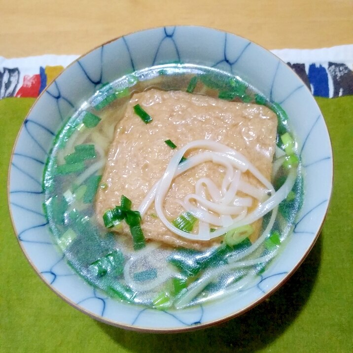 乾麺の讃岐うどんで作るきつねうどん♪